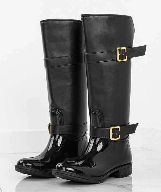 CZARNE SKÓRZANE KALOSZE KLOTR