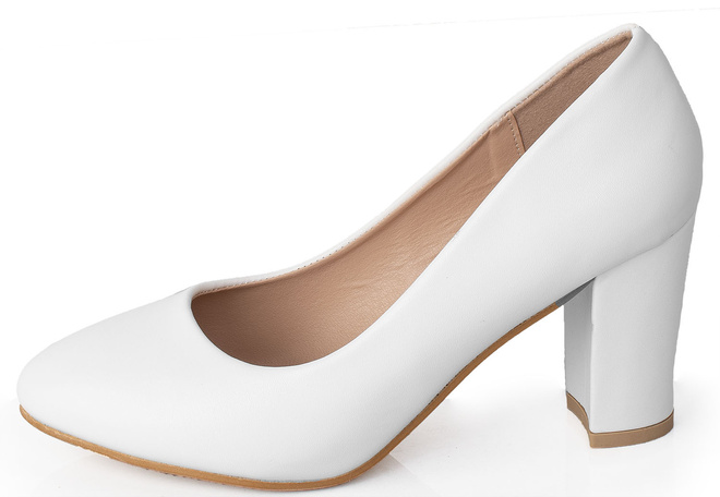 DAMSKIE BIAŁE CZÓŁENKA NA SŁUPKU EKO SKÓRA CLORINDA 3