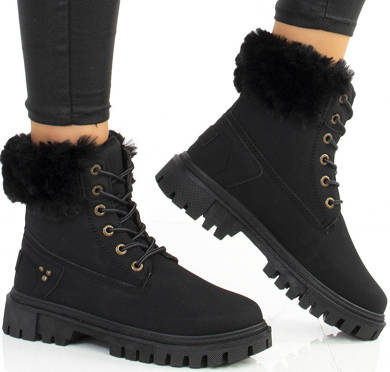 CZARNE OCIEPLANE TRAPERKI BOTKI TIMBERKI RIA