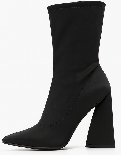 CZARNE DAMSKIE BOTKI NA SŁUPKU MATERIAŁOWE ZA KOSTKĘ ORBOLIA 4