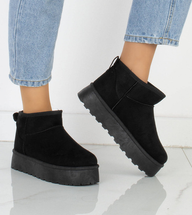 CZARNE OCIEPLANE ŚNIEGOWCE BOTKI PLATFORMA AMANDA