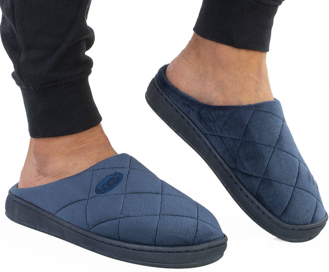 GRANATOWE MĘSKIE OCIEPLANE KAPCIE KLAPKI 4