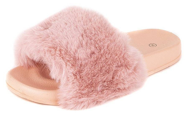 RÓŻOWE GUMOWE KLAPKI Z FUTERKIEM GERDIS 4