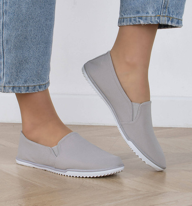 SZARE TENISÓWKI SLIP ON LYCRA ADELIN