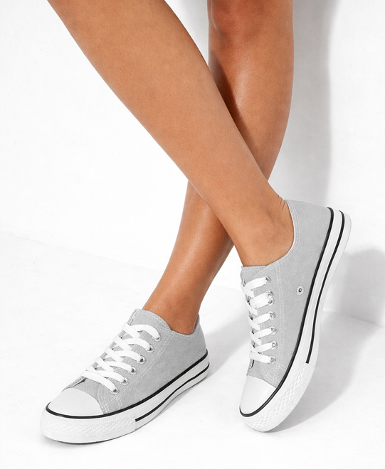 SZARE KLASYCZNE NISKIE TRAMPKI TENISÓWKI SZNUROWANE 5