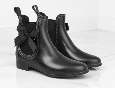 MATOWE KALOSZE  Z KOKARDKĄ LUKES