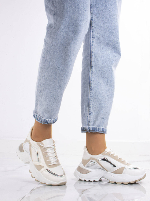 BEŻOWE SNEAKERSY SPORTOWE GRUBA PODESZWA PELETTE 10