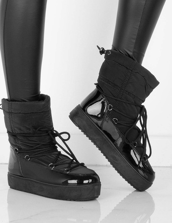 CZARNE ŚNIEGOWCE BOTKI OCIEPLANE WSUWANE