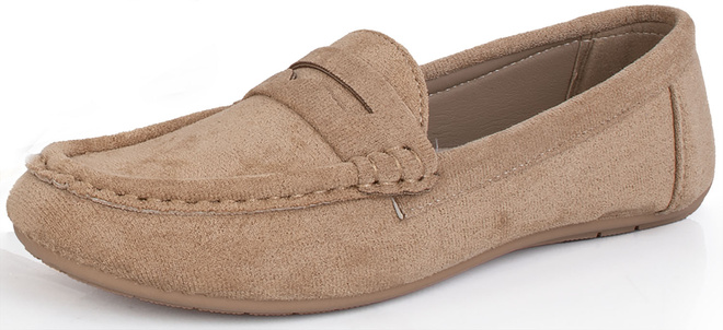 BEŻOWE MOKASYNY ZAMSZOWE DAMSKIE WSUWANE DESIRE 3