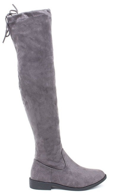 SZARE ZAMSZOWE KOZAKI ZA KOLANO TIFANY 1