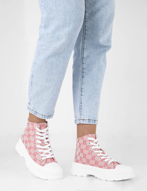 RÓŻOWE WYSOKIE TRAMPKI PALLADI