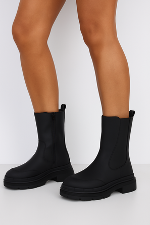 WYSOKIE CZARNE DAMSKIE BOTKI OCIEPLANE ZAMEK BLENOR