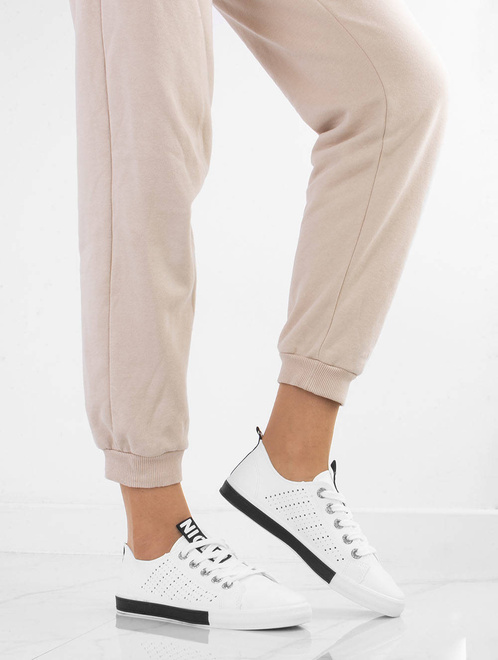 BIAŁE TRAMPKI DAMSKIE TENISÓWKI AŻUROWE MEDISON 7