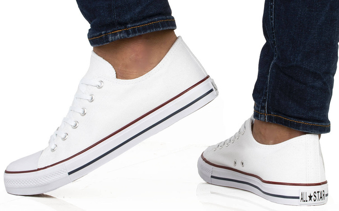 KLASYCZNE NISKIE BIAŁE TRAMPKI MĘSKIE  2