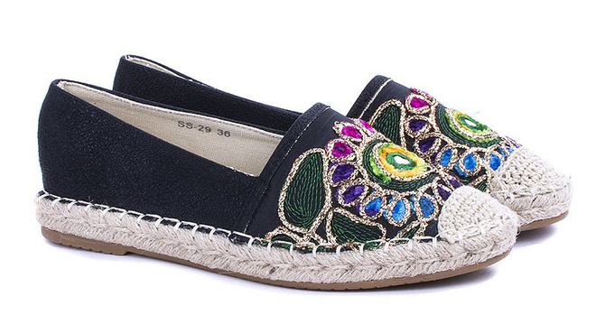 CZARNE BALERINKI ESPADRYLE HOLIDAY