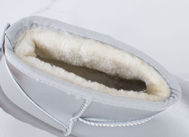 SREBRNE OCIEPLANE ŚNIEGOWCE BOTKI NA PLATFORMIE GOLD FALON 6