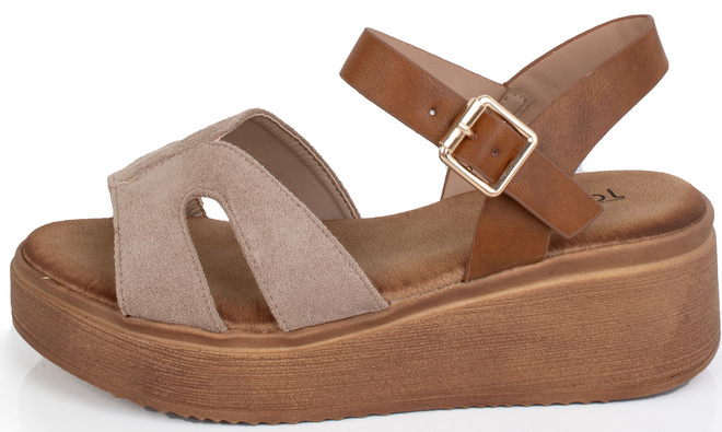 BEŻOWE SANDAŁY ESPADRYLE DAMSKIE NA PLATFORMIE JORMA 3