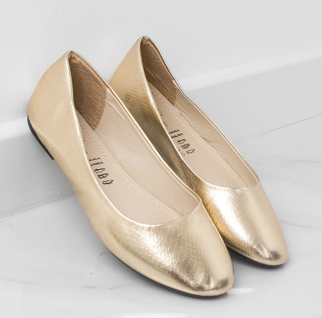 ZŁOTE BALERINKI BALERINY EKO SKÓRA BESS 5