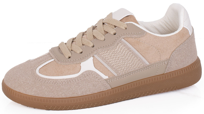 DAMSKIE BEŻOWE SNEAKERSY TRAMPKI REJA 3