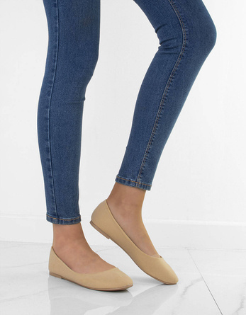 BEŻOWE BALERINY DAMSKIE BELL