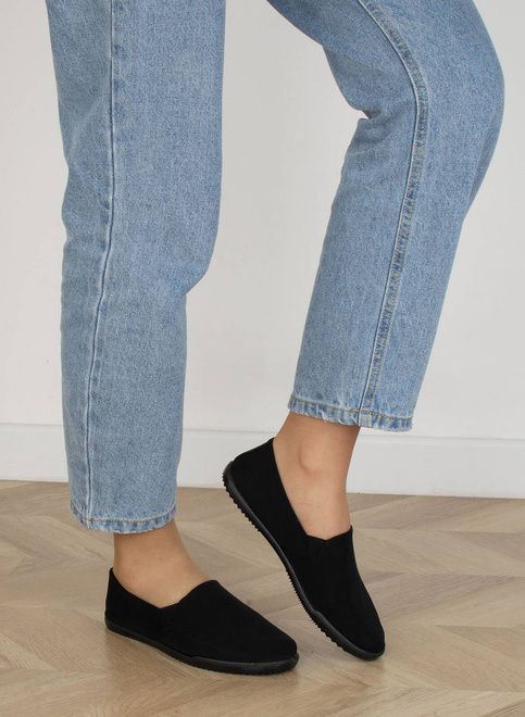 CZARNE TENISÓWKI TRAMPKI WSUWNE SLIP ON ELASTAN ELVE 5