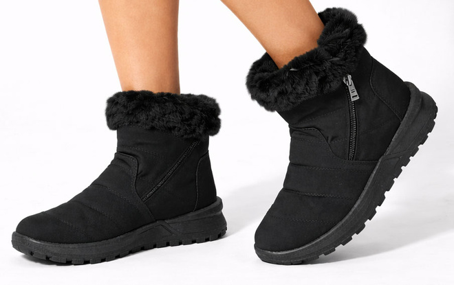 CZARNE OCIEPLANE ŚNIEGOWCE BOTKI NA PLATFORMIE EKO SKÓRA 4