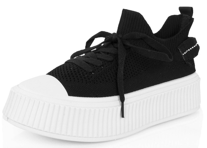 CZARNE NISKIE TRAMPKI NA PLATFORMIE ELASTYCZNE SINEY 2