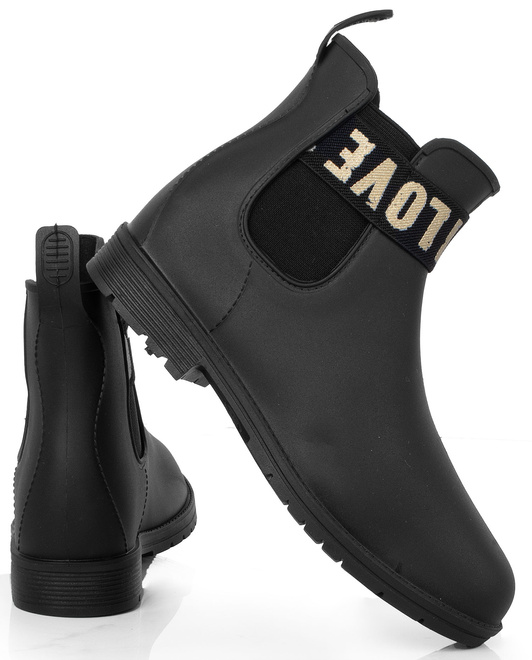 KRÓTKIE LAKIEROWANE KALOSZE Z GUMĄ 2