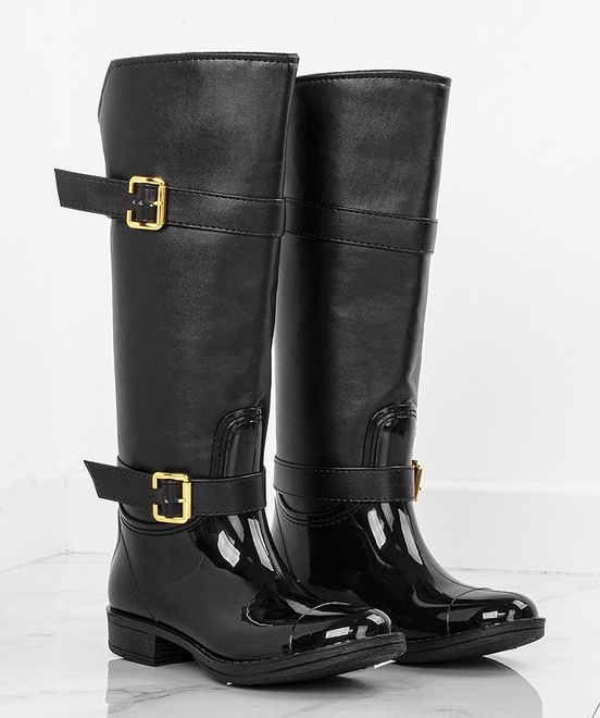 CZARNE SKÓRZANE KALOSZE KLOTR 4