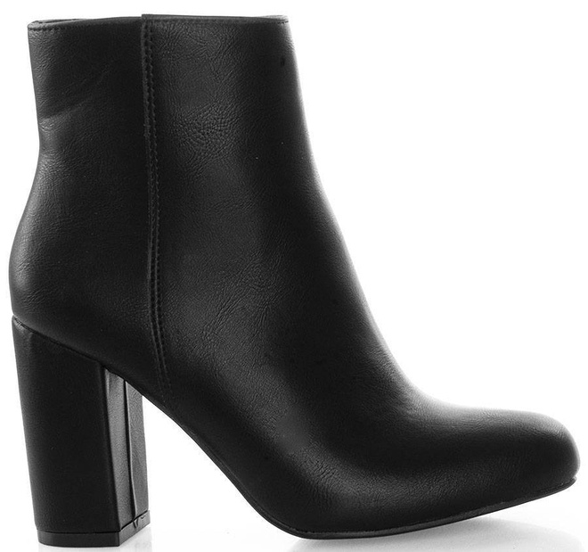 CZARNE SKÓRZANE BOTKI NA SŁUPKU MIRIAM 1