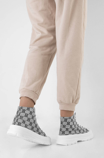 SZARE WYSOKIE TRAMPKI PALLADI 8