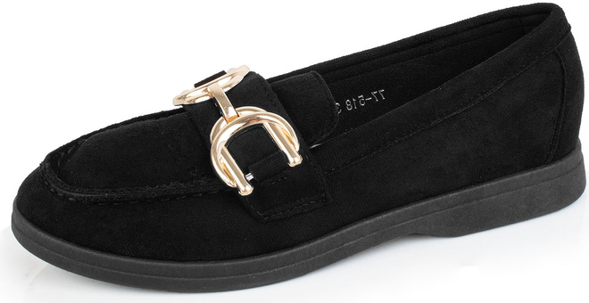 CZARNE MOKASYNY ZAMSZOWE PÓŁBUTY DAMSKIE LOLILA 3