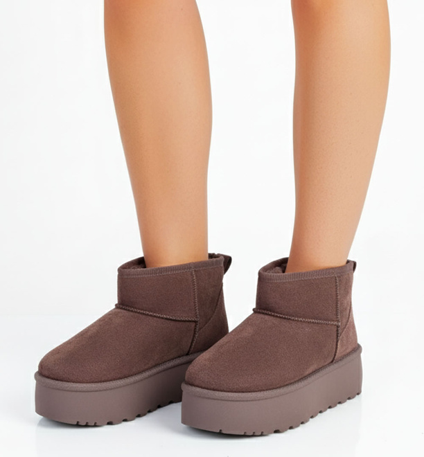 BRĄZOWE OCIEPLANE ŚNIEGOWCE BOTKI NA PLATFORMIE ARLENINA 2