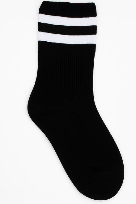 PIĘCIOPAK SKARPETY CZARNE DŁUGIE DAMSKIE Z PASKAMI BAWEŁNIANE 1