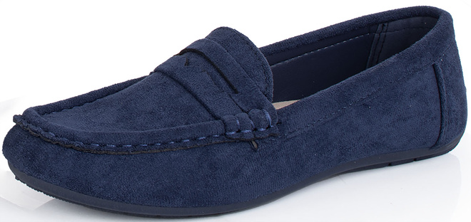 GRANATOWE MOKASYNY ZAMSZOWE DAMSKIE WSUWANE ORPE 3