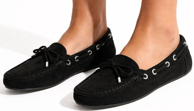 CZARNE MOKASYNY ZAMSZOWE PÓŁBUTY DAMSKIE 4