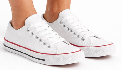 KLASYCZNE NISKIE BIAŁE TRAMPKI TENISÓWKI