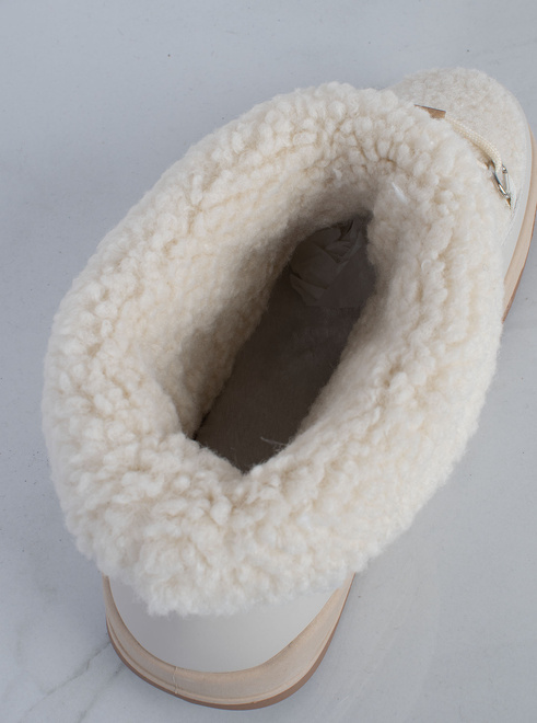 BEŻOWE OCIEPLANE ŚNIEGOWCE BOTKI PLATFORMA WSUWANE DOROMA 7