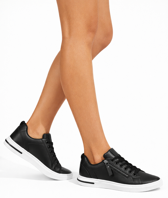 CZARNE TRAMPKI SNEAKERSY NA PLATFORMIE SZNUROWANE 6