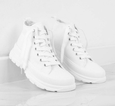 BIAŁE WYSOKIE TRAMPKI KERIS