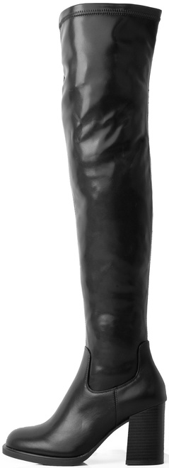 CZARNE DAMSKIE KOZAKI SKÓRZANE NA SŁUPKU SANDY 3