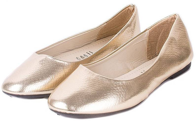 ZŁOTE BALERINKI BALERINY EKO SKÓRA BESS 4