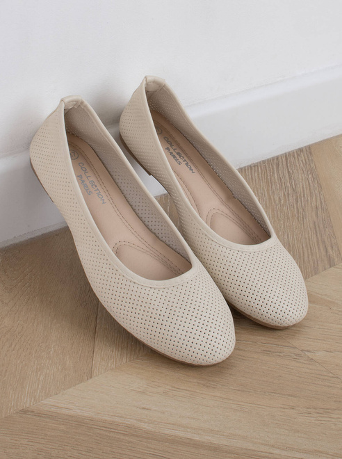 BEŻOWE BALERINKI TENISÓWKI AŻUROWE SLIP ON WSUWANE ROSINA 10