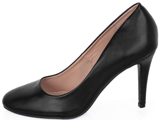 CZARNE SZPILKI KLASYCZNE CZÓŁENKA SKÓRZANE MANOLA 3