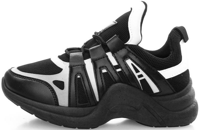 CZARNE SNEAKERSY NA GRUBEJ PODESZWIE OLINES 4