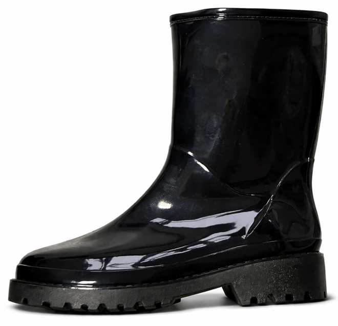 WYSOKIE CZARNE LAKIEROWANE KALOSZE SZTYBLETY OCIEPLANE 3