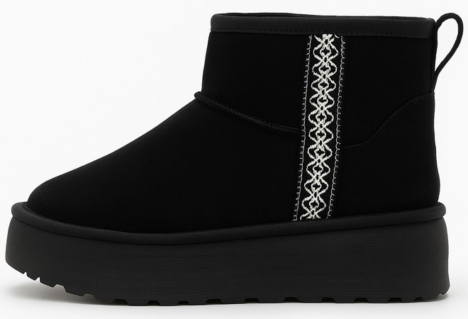 CZARNE OCIEPLANE ŚNIEGOWCE BOTKI PLATFORMA RICCA 3