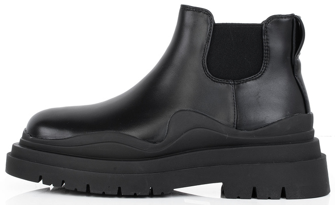 CZARNE BOTKI SKÓRZANE PLATFORMA WSUWANE DAZALA 3