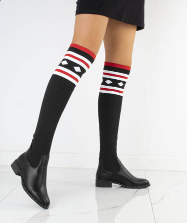 CZARNE KOZAKI ZA KOLANO Z ELASTYCZNĄ CHOLEWKĄ LIZILLA