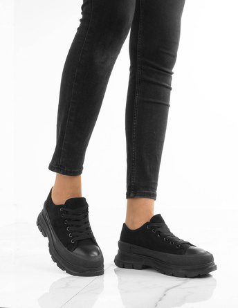 CZARNE ZAMSZOWE TRAMPKI NA PLATFORMIE SEVINNA